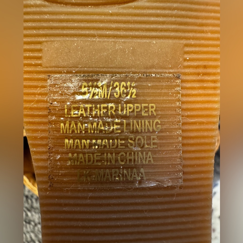 Lucky Brand Tan Suede Strappy Wedge Sandals - Picture 4 of 5